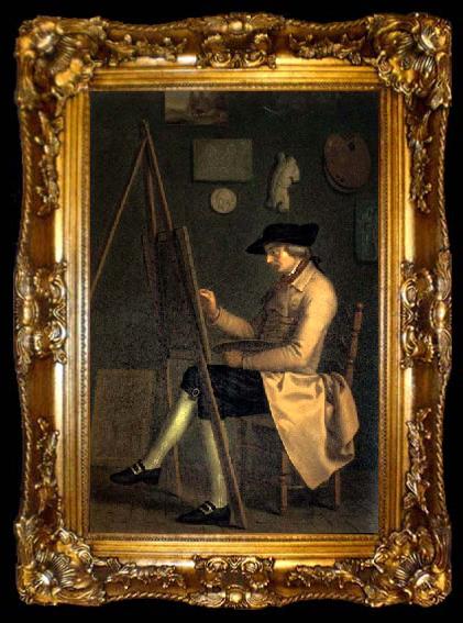 framed  Friedrich Tischbein Self-Portrait at the Easel, ta009-2